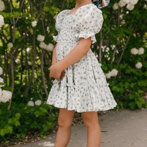 Ivy City Co White Floral Kids Dress